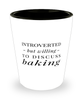 Funny Chef Baker Shot Glass Introverted But Willing To Discuss Baking