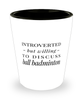 Funny Shot Glass Introverted But Willing To Discuss Ball Badminton