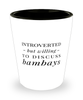 Funny Cat Shot Glass Introverted But Willing To Discuss Bambays