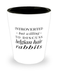 Funny Rabbit Shot Glass Introverted But Willing To Discuss Belgian Hare Rabbits