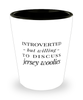Funny Rabbit Shot Glass Introverted But Willing To Discuss Jersey Woolies