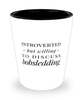 Funny Shot Glass Introverted But Willing To Discuss Bobsledding