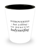Funny Shot Glass Introverted But Willing To Discuss Bodysurfing