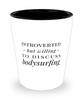 Funny Shot Glass Introverted But Willing To Discuss Bodysurfing