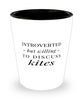 Funny Aichmomania Shot Glass Introverted But Willing To Discuss Kites