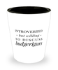 Funny Bird Shot Glass Introverted But Willing To Discuss Budgerigars