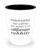 Funny Rabbit Shot Glass Introverted But Willing To Discuss Californian Rabbits