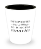 Funny Canary Shot Glass Introverted But Willing To Discuss Canaries