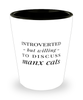 Funny Cat Shot Glass Introverted But Willing To Discuss Manx Cats