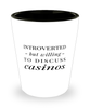 Funny Shot Glass Introverted But Willing To Discuss Casinos