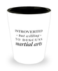 Funny Shot Glass Introverted But Willing To Discuss Martial Arts