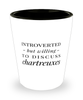 Funny Cat Shot Glass Introverted But Willing To Discuss Chartreuxes