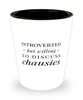 Funny Cat Shot Glass Introverted But Willing To Discuss Chausies