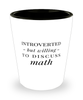 Funny Mathematics Shot Glass Introverted But Willing To Discuss Math