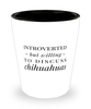 Funny Dog Shot Glass Introverted But Willing To Discuss Chihuahuas
