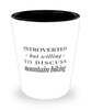 Funny Shot Glass Introverted But Willing To Discuss Mountain Biking