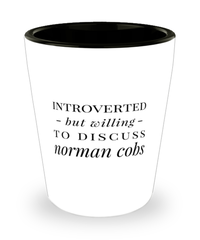 Funny Horse Shot Glass Introverted But Willing To Discuss Norman Cobs