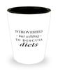 Funny Dietitian Shot Glass Introverted But Willing To Discuss Diets