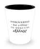 Funny Dj Shot Glass Introverted But Willing To Discuss Djing