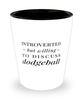 Funny Shot Glass Introverted But Willing To Discuss Dodgeball