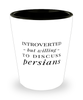 Funny Persian Cat Shot Glass Introverted But Willing To Discuss Persians