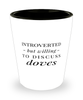 Funny Bird Shot Glass Introverted But Willing To Discuss Doves
