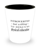 Funny PE Teacher Shot Glass Introverted But Willing To Discuss Physical Education