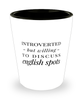 Funny Rabbit Shot Glass Introverted But Willing To Discuss English Spots