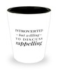 Funny Rappeller Abseiling Shot Glass Introverted But Willing To Discuss Rappelling
