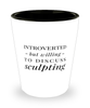 Funny Sculptor Shot Glass Introverted But Willing To Discuss Sculpting
