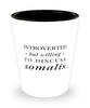 Funny Cat Shot Glass Introverted But Willing To Discuss Somalis