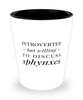 Funny Cat Shot Glass Introverted But Willing To Discuss Sphynxes