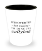 Funny Rebound Volleyball Shot Glass Introverted But Willing To Discuss Wallyball