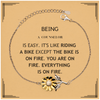 Sarcastic Counselor Gifts, Birthday Christmas Unique Sunflower Bracelet For Counselor for Coworkers, Men, Women, Friends Being Counselor is Easy. It's Like Riding A Bike Except The Bike Is On Fire. You Are On Fire. Everything Is On Fire