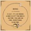 Sarcastic Engineer Gifts, Birthday Christmas Unique Sunflower Bracelet For Engineer for Coworkers, Men, Women, Friends Being Engineer is Easy. It's Like Riding A Bike Except The Bike Is On Fire. You Are On Fire. Everything Is On Fire