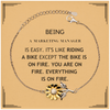 Sarcastic Marketing Manager Gifts, Birthday Christmas Unique Sunflower Bracelet For Marketing Manager for Coworkers, Men, Women, Friends Being Marketing Manager is Easy. It's Like Riding A Bike Except The Bike Is On Fire. You Are On Fire. Everything Is On