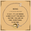 Sarcastic Nuclear Scientist Gifts, Birthday Christmas Unique Sunflower Bracelet For Nuclear Scientist for Coworkers, Men, Women, Friends Being Nuclear Scientist is Easy. It's Like Riding A Bike Except The Bike Is On Fire. You Are On Fire. Everything Is On