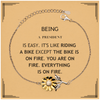 Sarcastic President Gifts, Birthday Christmas Unique Sunflower Bracelet For President for Coworkers, Men, Women, Friends Being President is Easy. It's Like Riding A Bike Except The Bike Is On Fire. You Are On Fire. Everything Is On Fire