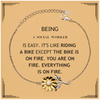 Sarcastic Social Worker Gifts, Birthday Christmas Unique Sunflower Bracelet For Social Worker for Coworkers, Men, Women, Friends Being Social Worker is Easy. It's Like Riding A Bike Except The Bike Is On Fire. You Are On Fire. Everything Is On Fire