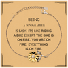 Sarcastic Sonographer Gifts, Birthday Christmas Unique Sunflower Bracelet For Sonographer for Coworkers, Men, Women, Friends Being Sonographer is Easy. It's Like Riding A Bike Except The Bike Is On Fire. You Are On Fire. Everything Is On Fire