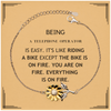 Sarcastic Telephone Operator Gifts, Birthday Christmas Unique Sunflower Bracelet For Telephone Operator for Coworkers, Men, Women, Friends Being Telephone Operator is Easy. It's Like Riding A Bike Except The Bike Is On Fire. You Are On Fire. Everything Is