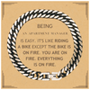 Sarcastic Apartment Manager Gifts, Birthday Christmas Unique Cuban Link Chain Bracelet For Apartment Manager for Coworkers, Men, Women, Friends Being Apartment Manager is Easy. It's Like Riding A Bike Except The Bike Is On Fire. You Are On Fire. Everythin