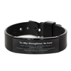 To My Daughter In Law Bracelet, To My Daughter In Law Remember how much you are loved and appreciated. I love you always and forever, Inspirational Black Shark Mesh Bracelet For Daughter In Law Present, Birthday Christmas Unique Gifts For Daughter In Law