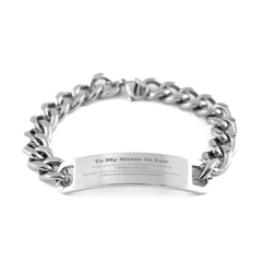 To My Sister In Law Bracelet, To My Sister In Law Remember how much you are loved and appreciated. I love you always and forever, Inspirational Cuban Chain Stainless Steel Bracelet For Sister In Law Present, Birthday Christmas Unique Gifts For Sister In L