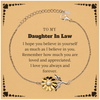 To My Daughter In Law Bracelet with Card, To My Daughter In Law Remember how much you are loved and appreciated. I love you always and forever, Inspirational Sunflower Bracelet For Daughter In Law Present, Birthday Christmas Unique Gifts For Daughter In L