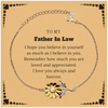 To My Father In Law Bracelet with Card, To My Father In Law Remember how much you are loved and appreciated. I love you always and forever, Inspirational Sunflower Bracelet For Father In Law Present, Birthday Christmas Unique Gifts For Father In Law Men W