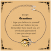 To My Grandma Bracelet with Card, To My Grandma Remember how much you are loved and appreciated. I love you always and forever, Inspirational Sunflower Bracelet For Grandma Present, Birthday Christmas Unique Gifts For Grandma Men Women