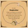 To My Stepbrother Bracelet with Card, To My Stepbrother Remember how much you are loved and appreciated. I love you always and forever, Inspirational Sunflower Bracelet For Stepbrother Present, Birthday Christmas Unique Gifts For Stepbrother Men Women