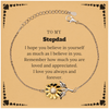 To My Stepdad Bracelet with Card, To My Stepdad Remember how much you are loved and appreciated. I love you always and forever, Inspirational Sunflower Bracelet For Stepdad Present, Birthday Christmas Unique Gifts For Stepdad Men Women