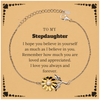 To My Stepdaughter Bracelet with Card, To My Stepdaughter Remember how much you are loved and appreciated. I love you always and forever, Inspirational Sunflower Bracelet For Stepdaughter Present, Birthday Christmas Unique Gifts For Stepdaughter Men Women